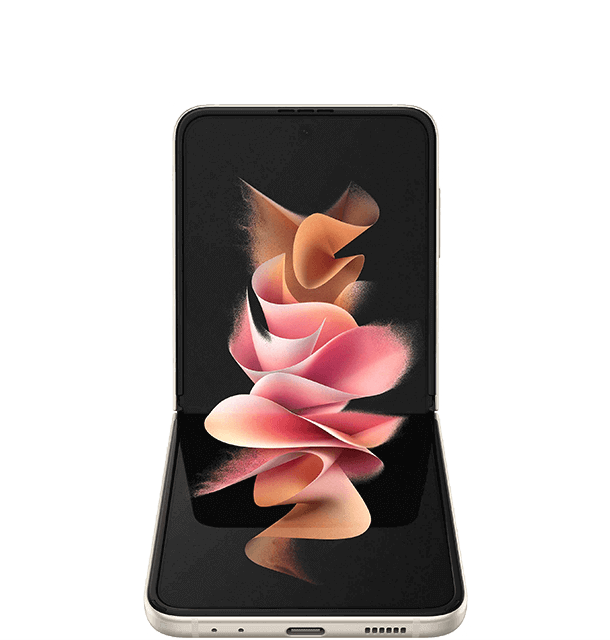 Frontansicht des Galaxy Z Flip 3 5G Cream